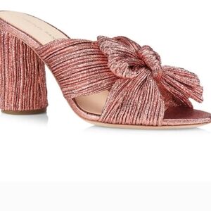 NWOT Loeffler Randall Penny Knot Mules, Rose Gold, Size 10